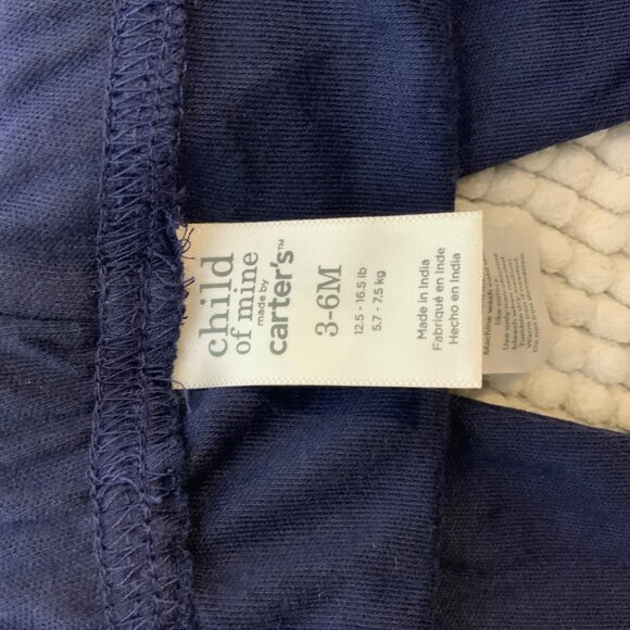 Carters Hooded sweet shirt long sleeve light blue with dark blue whales 3-6 mont - Picture 5 of 5